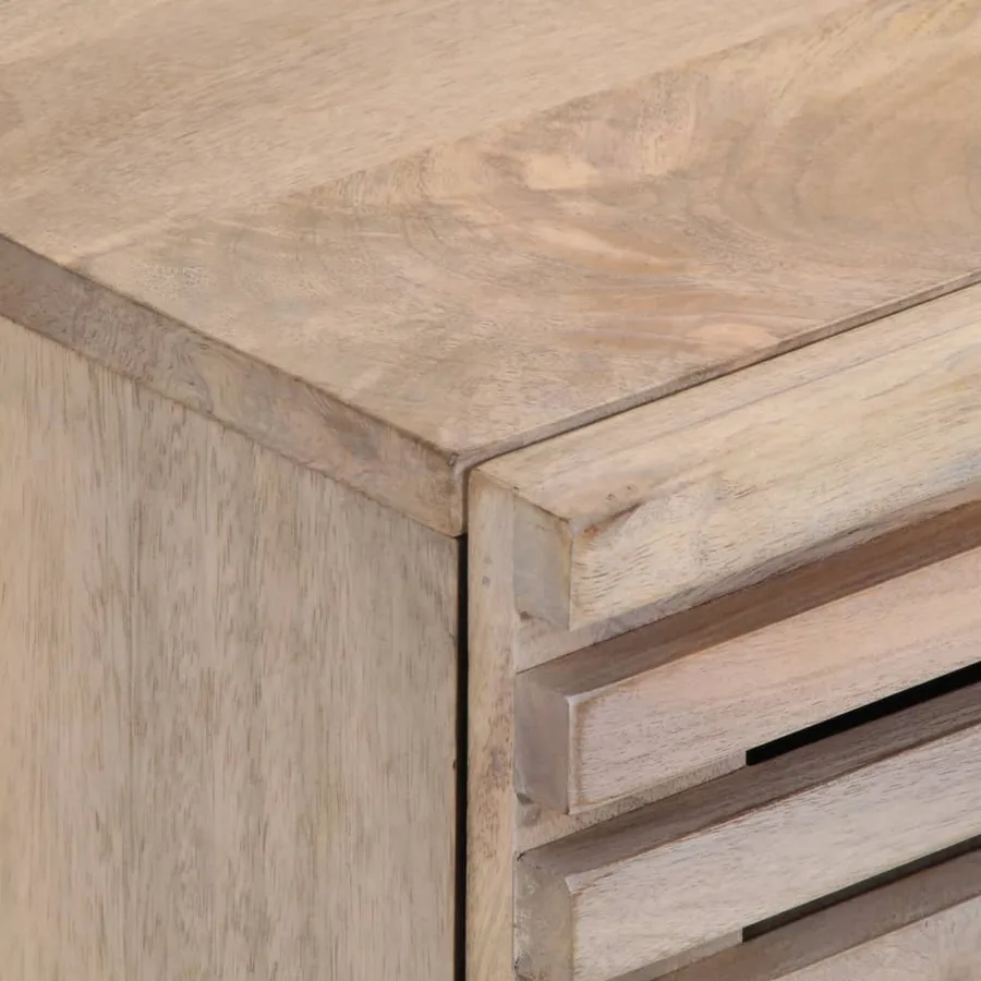 Tables de chevet 2 pcs 40x34x46 cm bois manguier massif blanchi - 7