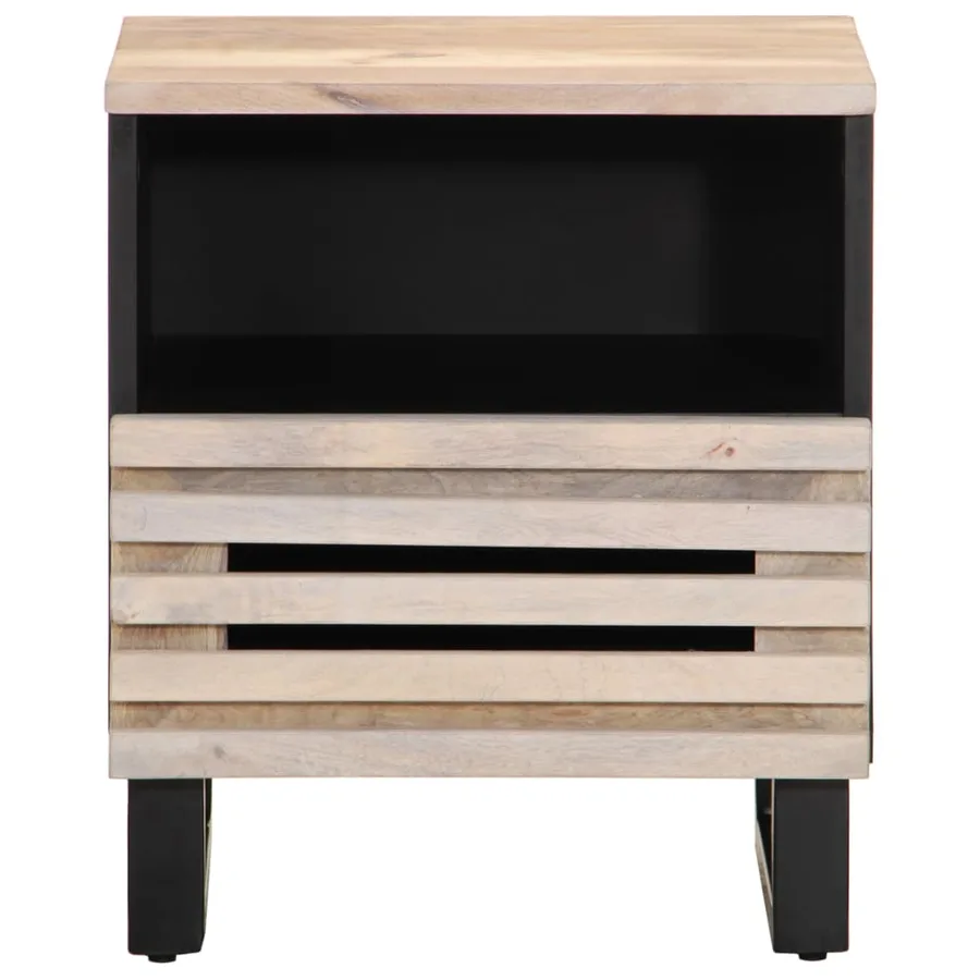 Tables de chevet 2 pcs 40x34x46 cm bois manguier massif blanchi - 4