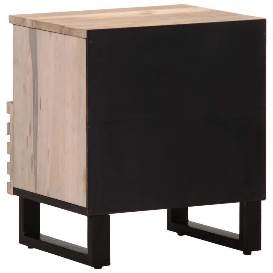 Tables de chevet 2 pcs 40x34x46 cm bois manguier massif blanchi - 6