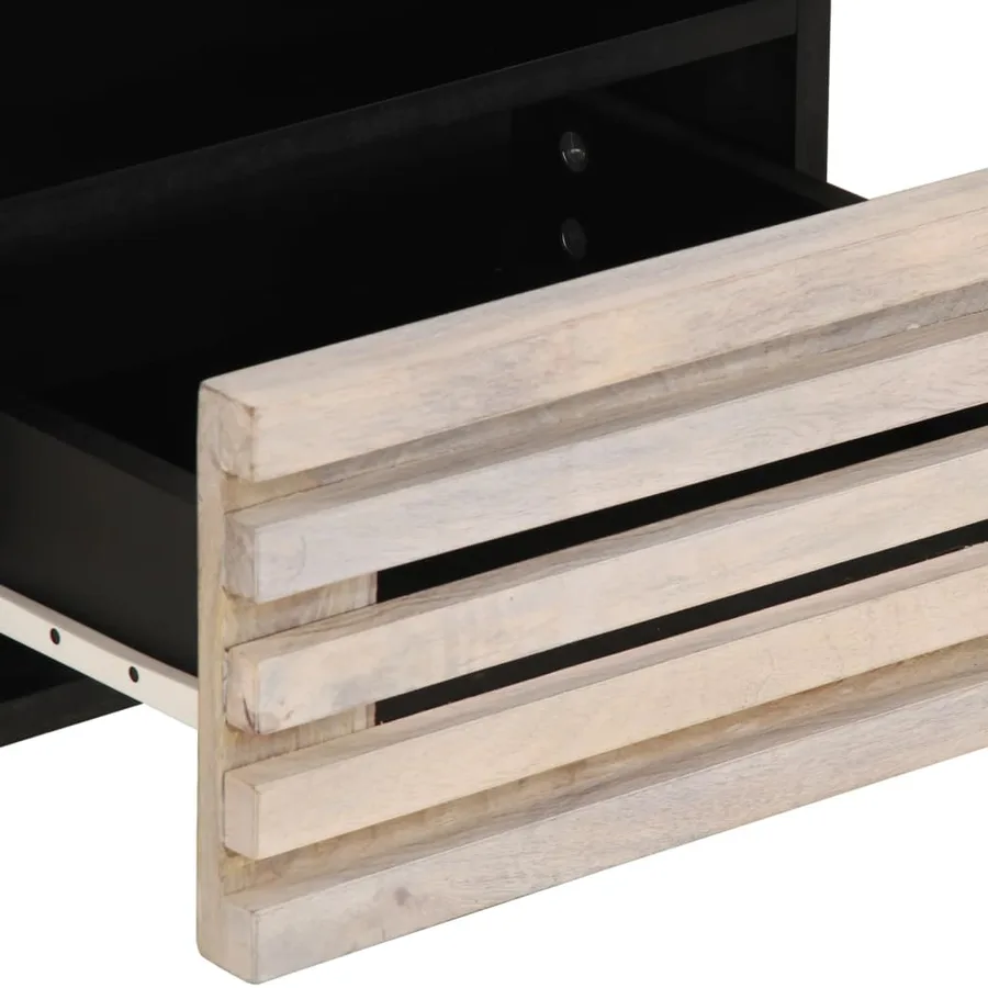 Tables de chevet 2 pcs 40x34x46 cm bois manguier massif blanchi - 8