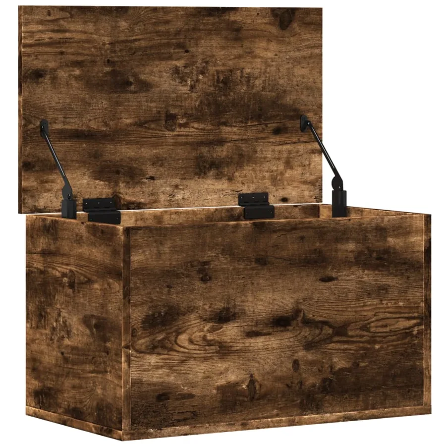 Boîte de rangement chêne fumé 60x35x35 cm bois d'ingénierie - 7