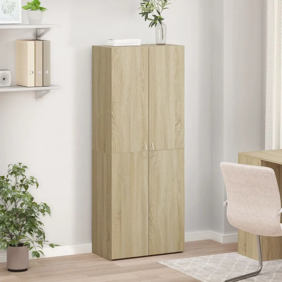 Armoire de classement chêne sonoma 60x32x153 cm bois ingénierie - 3