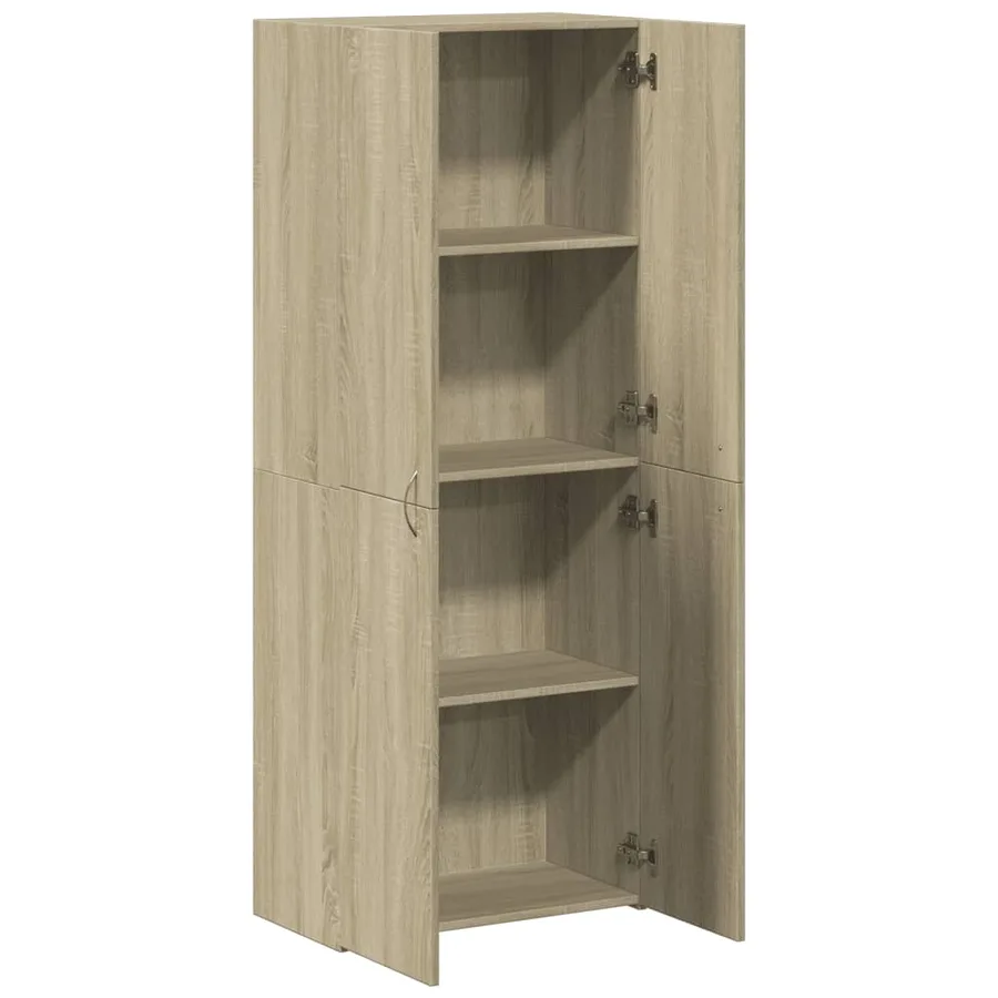 Armoire de classement chêne sonoma 60x32x153 cm bois ingénierie - 7