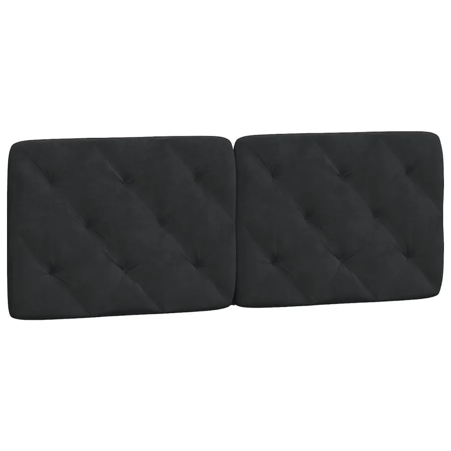 Coussin de tête de lit noir 120 cm velours - 2