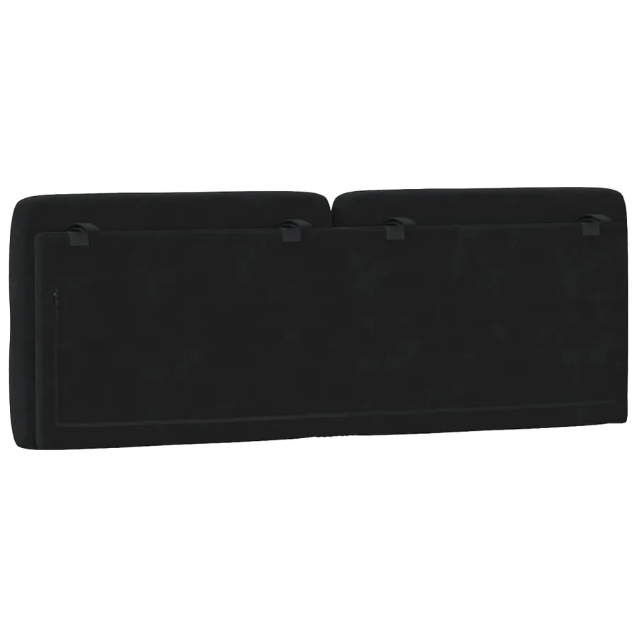 Coussin de tête de lit noir 120 cm velours - 7