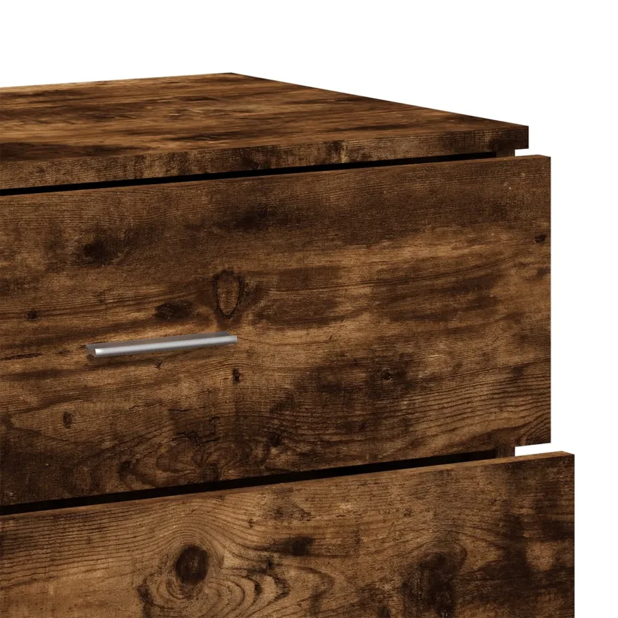 Buffets 2 pcs chêne fumé 60x39x80 cm bois d'ingénierie - 8