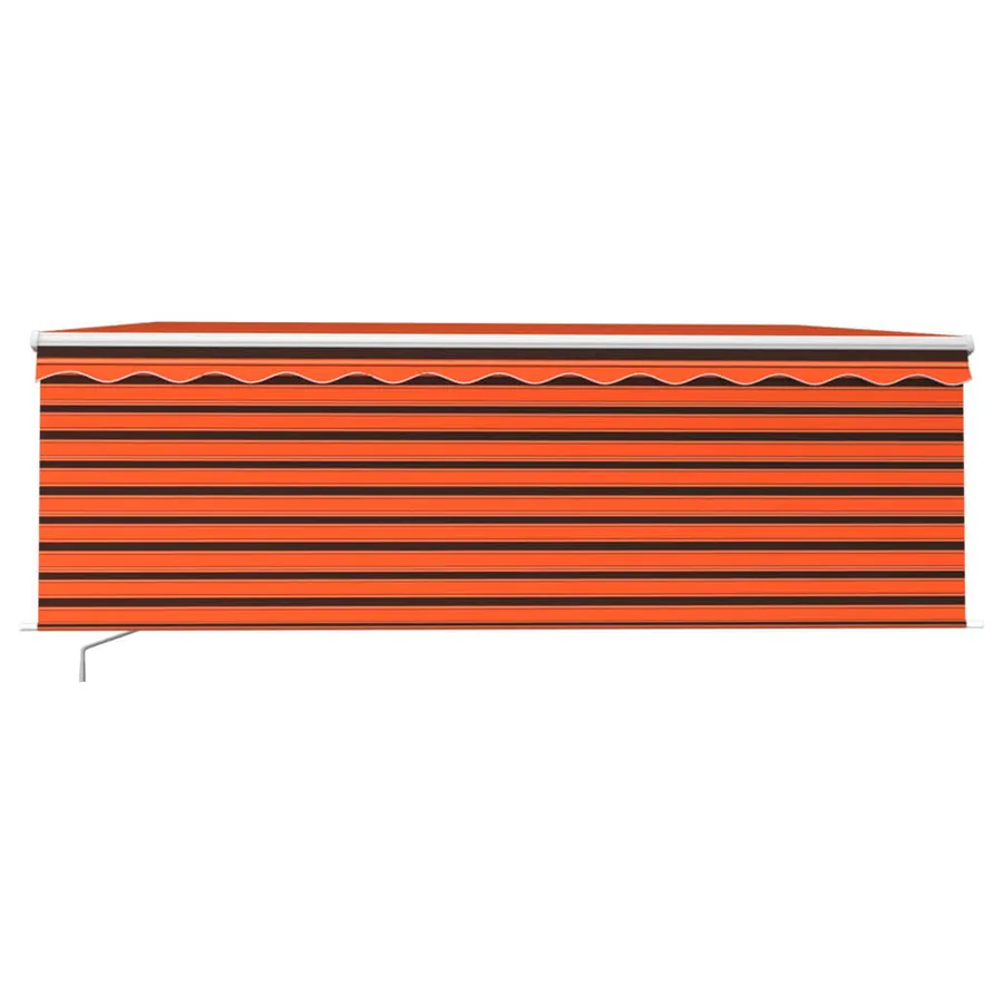 Auvent manuel rétractable avec store 4,5x3 m Orange et marron - 3