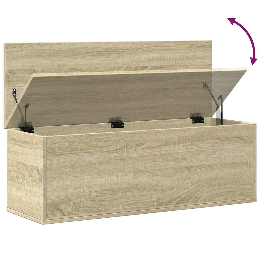 Boîte de rangement chêne sonoma 102x35x35 cm bois d'ingénierie - 8