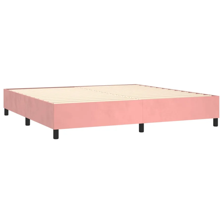 Sommier à lattes de lit et matelas LED Rose 200x200 cm Velours - 5