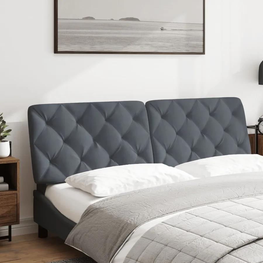 Coussin de tête de lit gris foncé 160 cm velours - 3