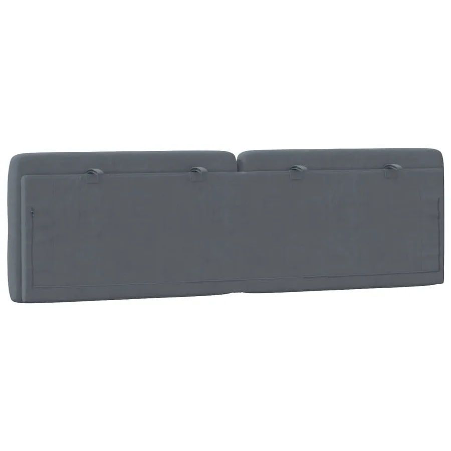 Coussin de tête de lit gris foncé 160 cm velours - 7