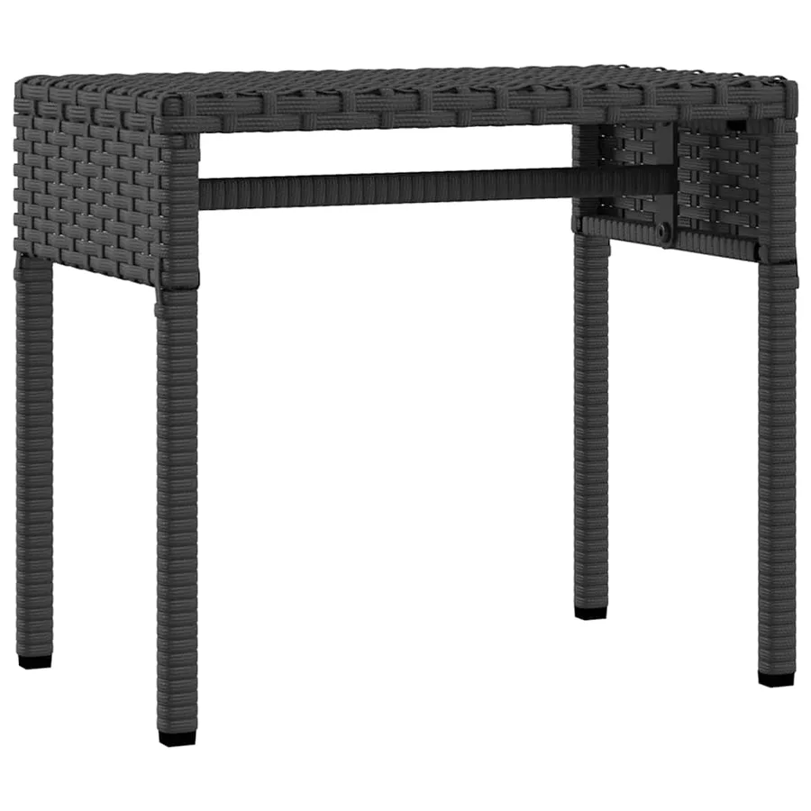 Chaises longues lot de 2 avec auvents et table gris poly rotin - 49