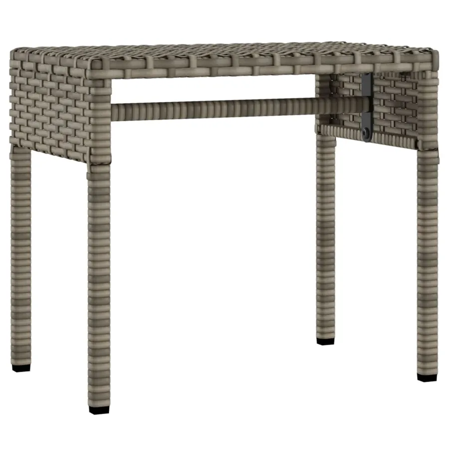 Chaises longues lot de 2 avec auvents et table gris poly rotin - 5