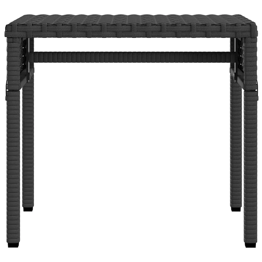 Chaises longues lot de 2 avec auvents et table gris poly rotin - 50