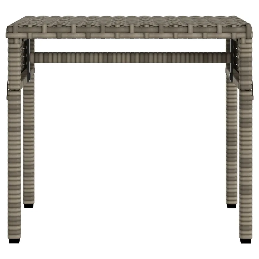 Chaises longues lot de 2 avec auvents et table gris poly rotin - 6