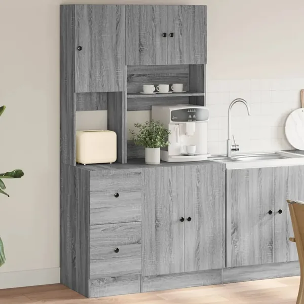 Armoire de cuisine sonoma gris 95x50x180 cm bois d’ingénierie