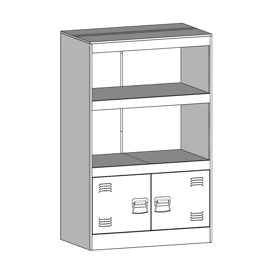Buffet rose 67x39x107 cm acier - 11