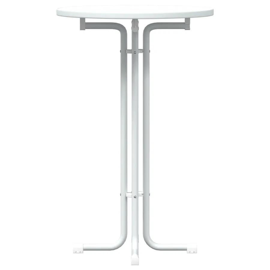 Table de bar blanc Ø70x110 cm bois d'ingénierie et acier - 4