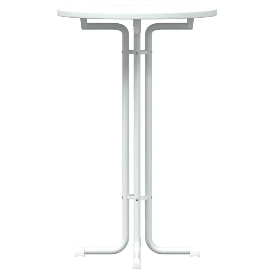 Table de bar blanc Ø70x110 cm bois d'ingénierie et acier - 5