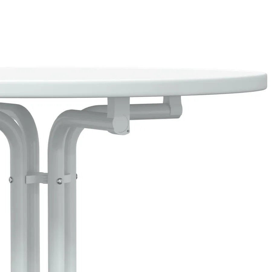 Table de bar blanc Ø60x110 cm bois d'ingénierie et acier - 7