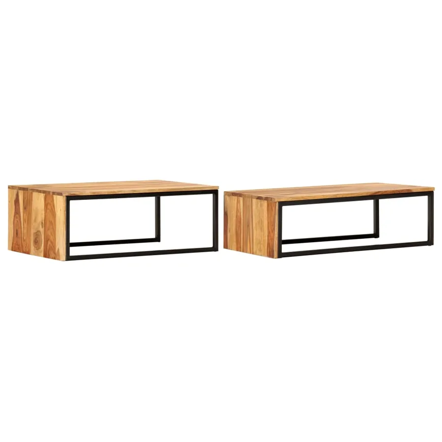 Tables gigognes 2 pcs Bois solide - 3