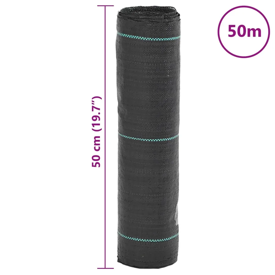 Membrane anti-mauvaises herbes noire 0,5 x 50 m PP - 8