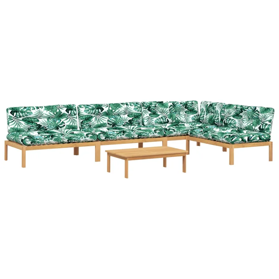 Salon palette de jardin avec coussins 5pcs bois d'acacia massif - 2