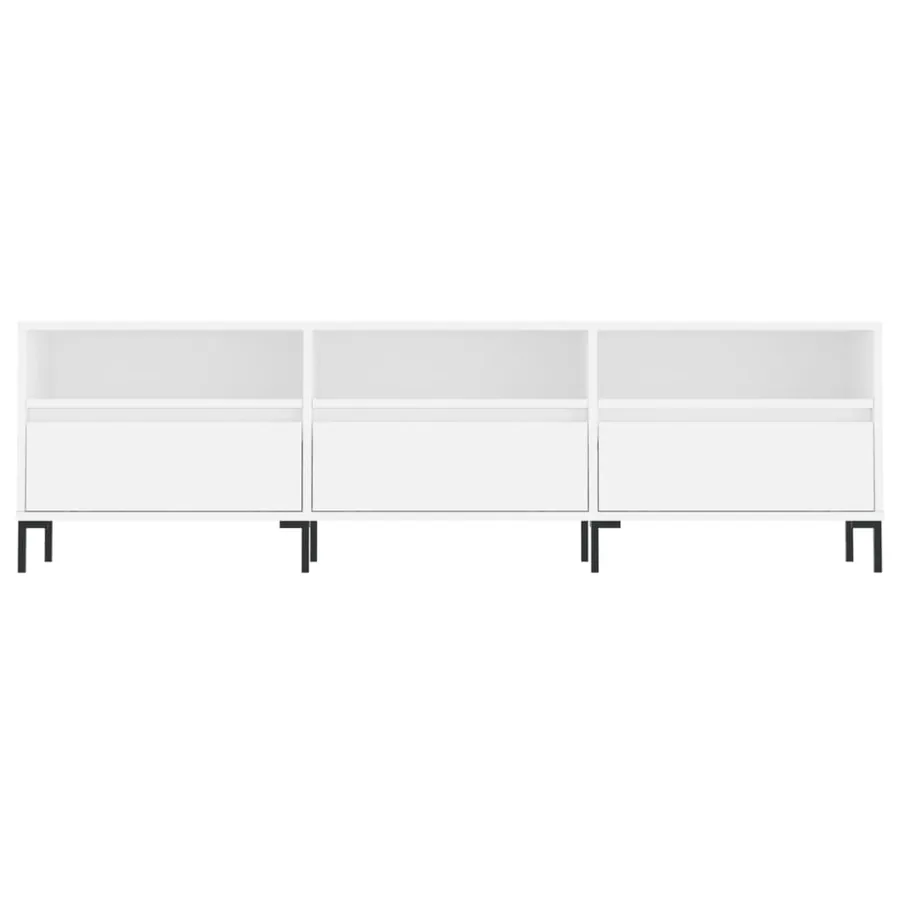 Meuble TV blanc 150x30x44,5 cm bois d'ingénierie - 5