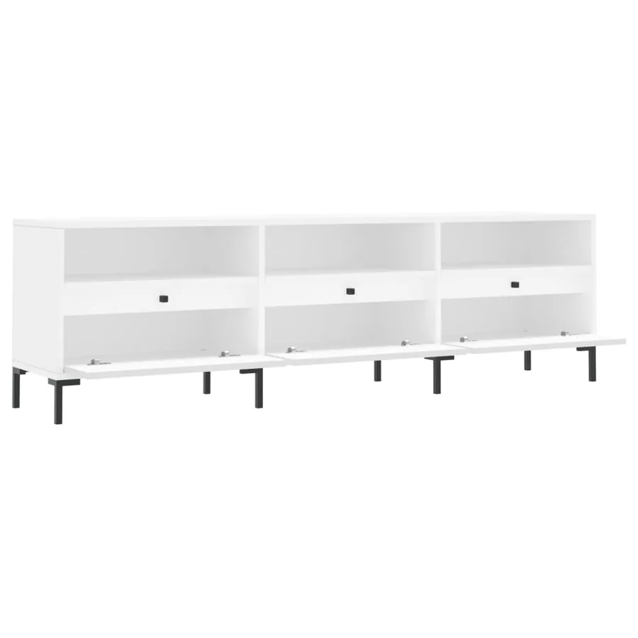 Meuble TV blanc 150x30x44,5 cm bois d'ingénierie - 6