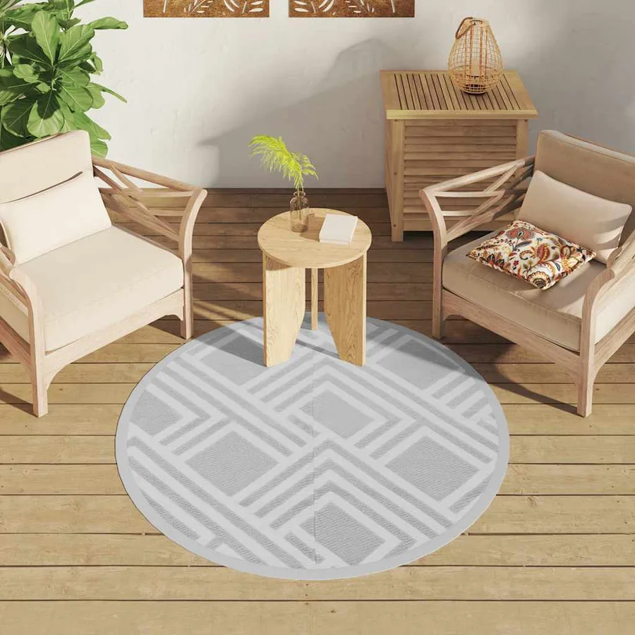 Tapis d'extérieur ARAKIL gris Ø120 cm PP - 3