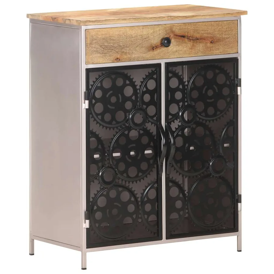 Buffet 60x35x75 cm Bois de manguier brut et fer - 10