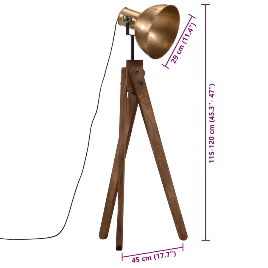 Lampadaire 25 W laiton antique 45x45x120 cm E27 - 11