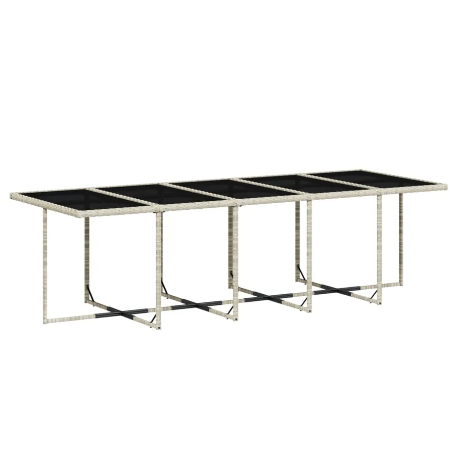 Ensemble à manger de jardin et coussins 15 pcs gris clair rotin - 4