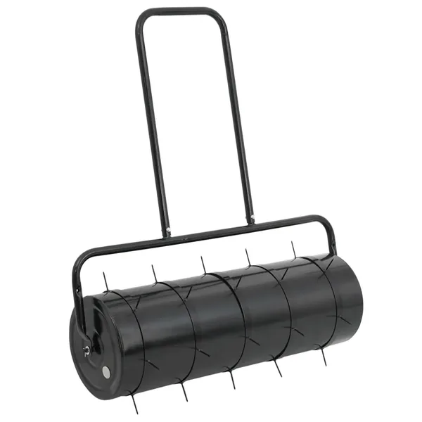 Rouleau à gazon de jardin à tirer et colliers d'aérateur 63 L fer acier