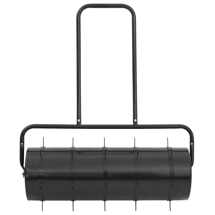Rouleau à gazon de jardin à tirer et colliers d'aérateur 63 L fer acier - 2