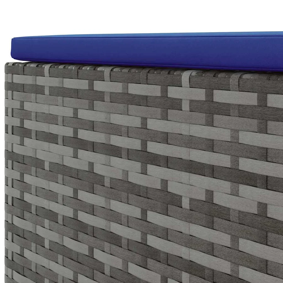 Salon de jardin 6 pcs avec coussins Gris Résine tressée - 11
