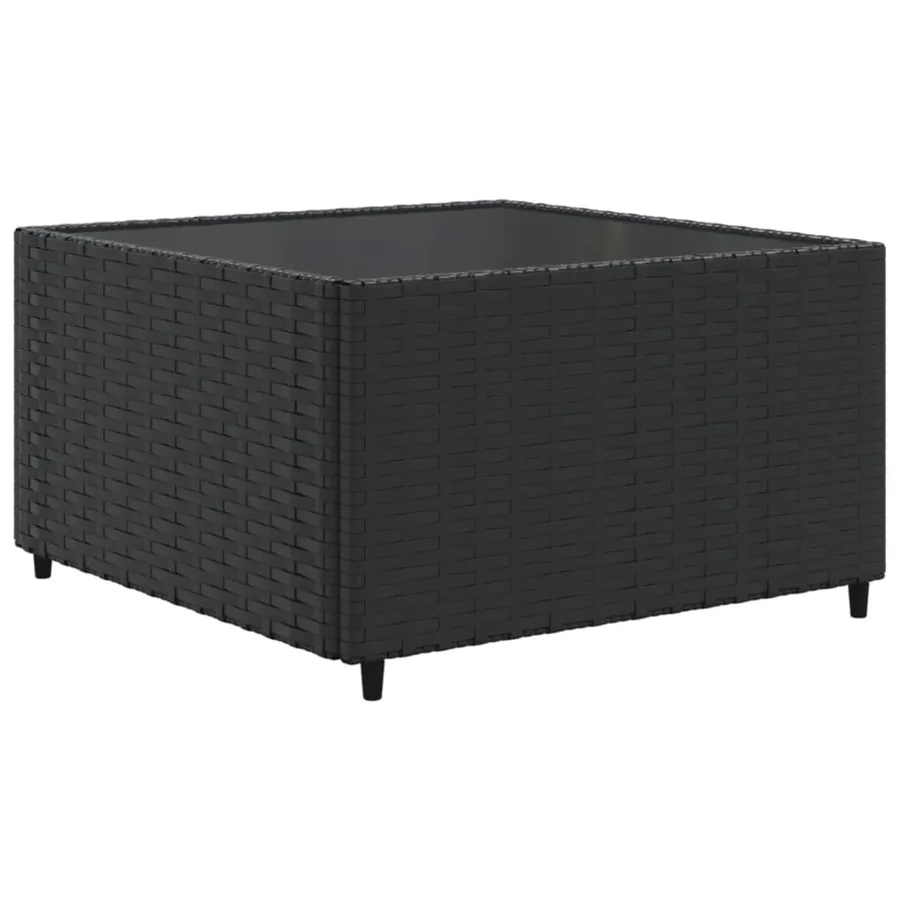 Salon de jardin 5 pcs avec coussins Noir Résine tressée - 5