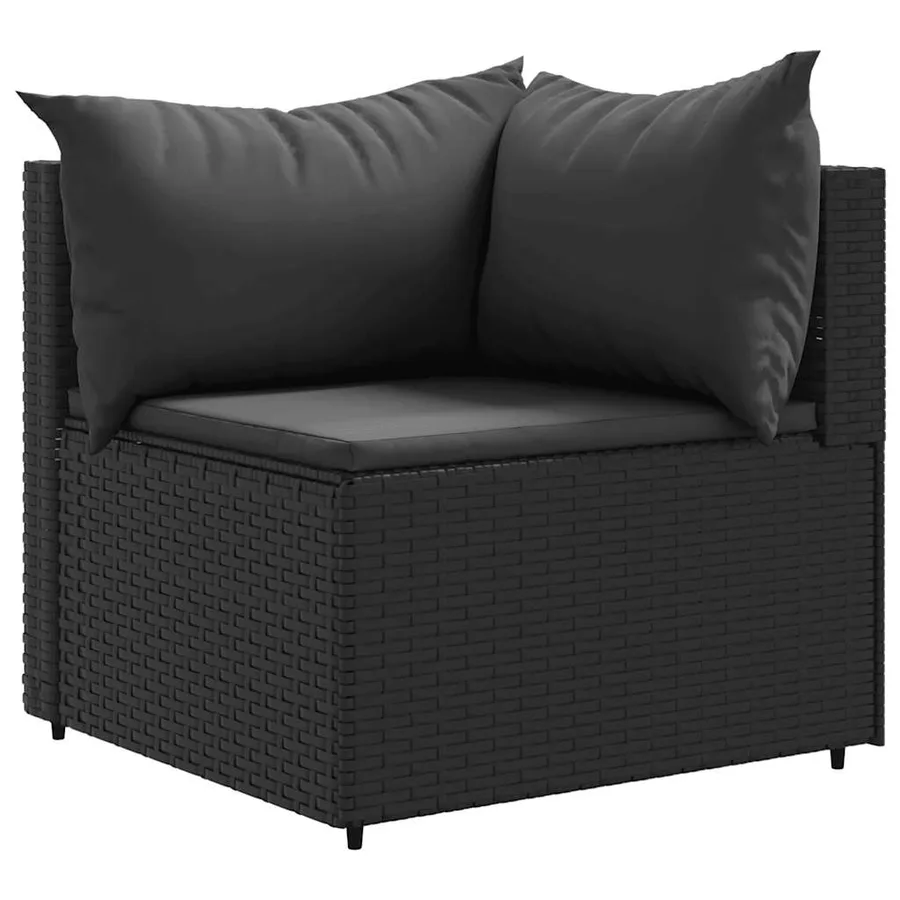 Salon de jardin 7 pcs avec coussins Noir Résine tressée 63 x 63 x 57,5 cm - 48,9 kg - 3