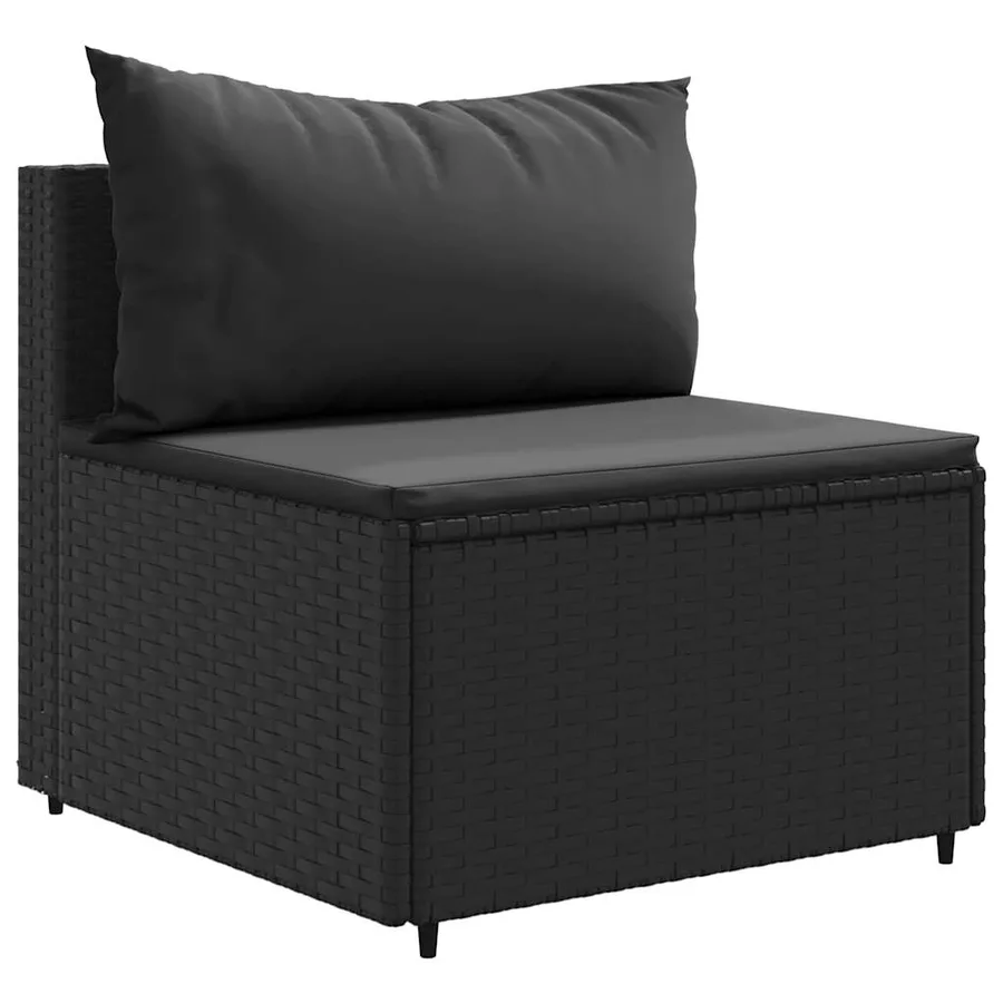 Salon de jardin 7 pcs avec coussins Noir Résine tressée 63 x 63 x 57,5 cm - 48,9 kg - 4