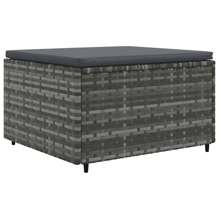 Salon de jardin 7 pcs avec coussins Gris Résine tressée - 5