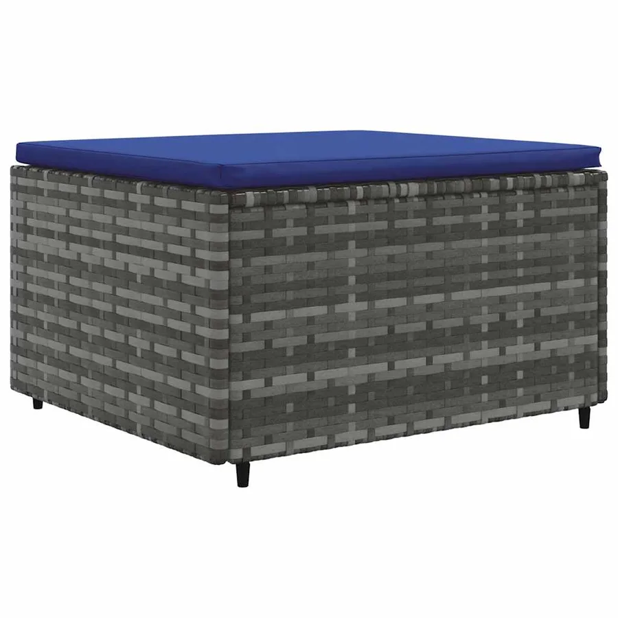 Salon de jardin 6 pcs avec coussins Gris Résine tressée - 5