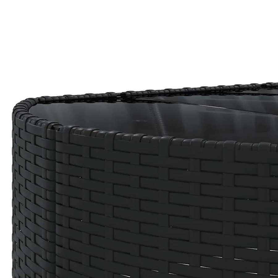 Salon de jardin 6 pcs avec coussins noir résine tressée - 9