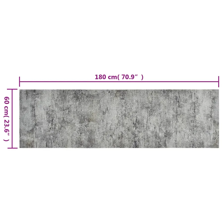 Tapis de cuisine lavable impression béton 60x180 cm velours - 5