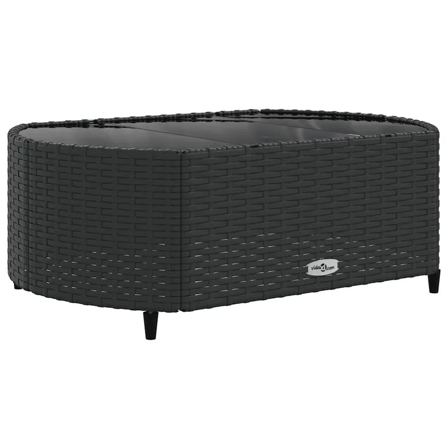 Salon de jardin 10 pcs avec coussins noir résine tressée - 5