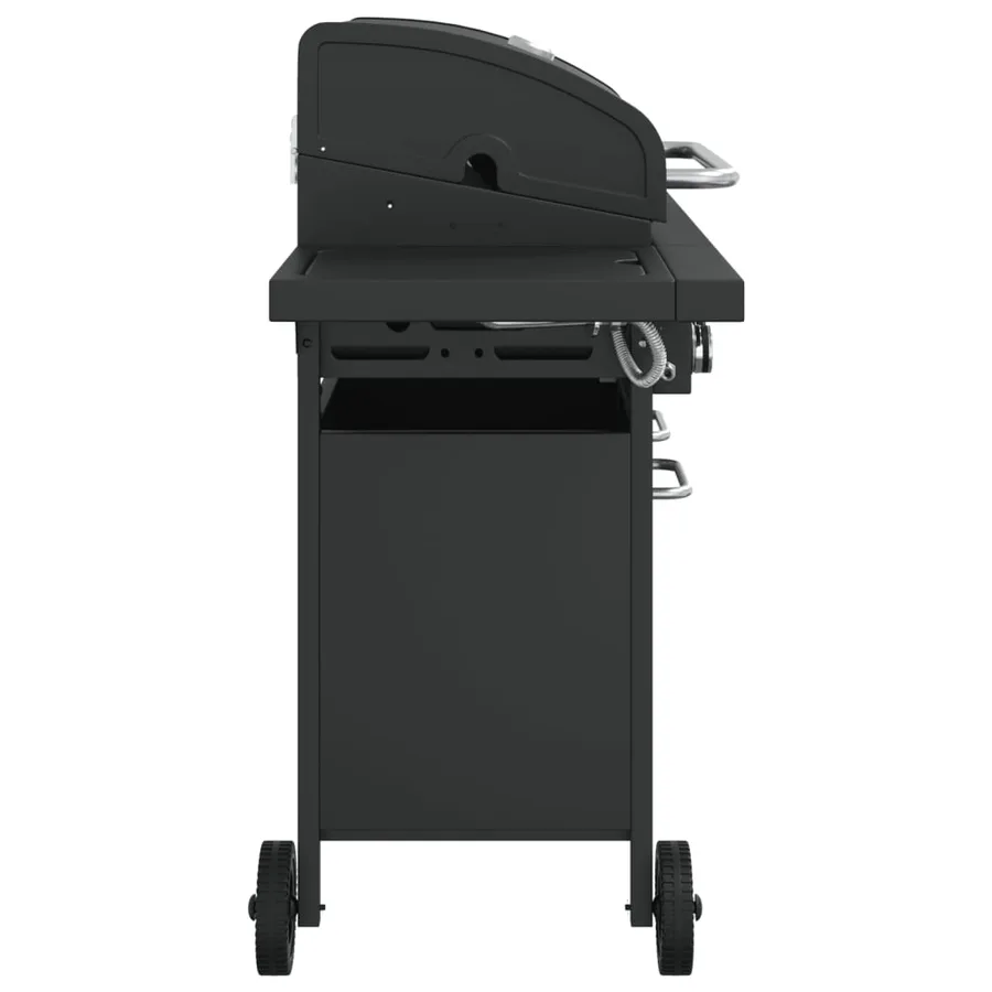Barbecue gril à gaz avec 7 brûleurs noir acier enduit de poudre - 4