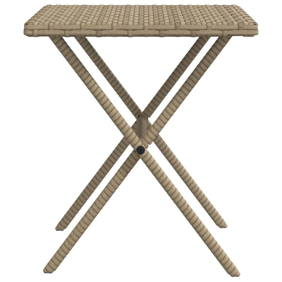Chaises longues lot de 2 avec table beige résine tressée - 9