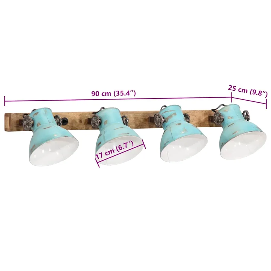 Lampe murale 25 W bleu délavé 90x25 cm E27 - 7