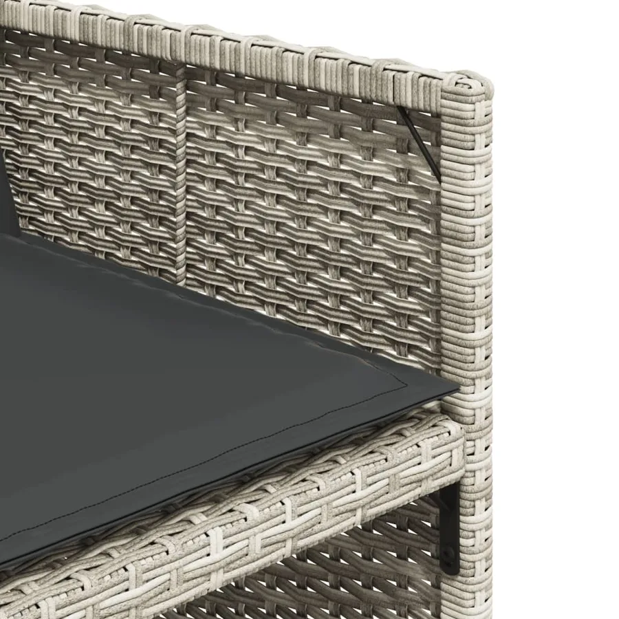 Ensemble à manger de jardin et coussins 17 pcs gris clair rotin - 5