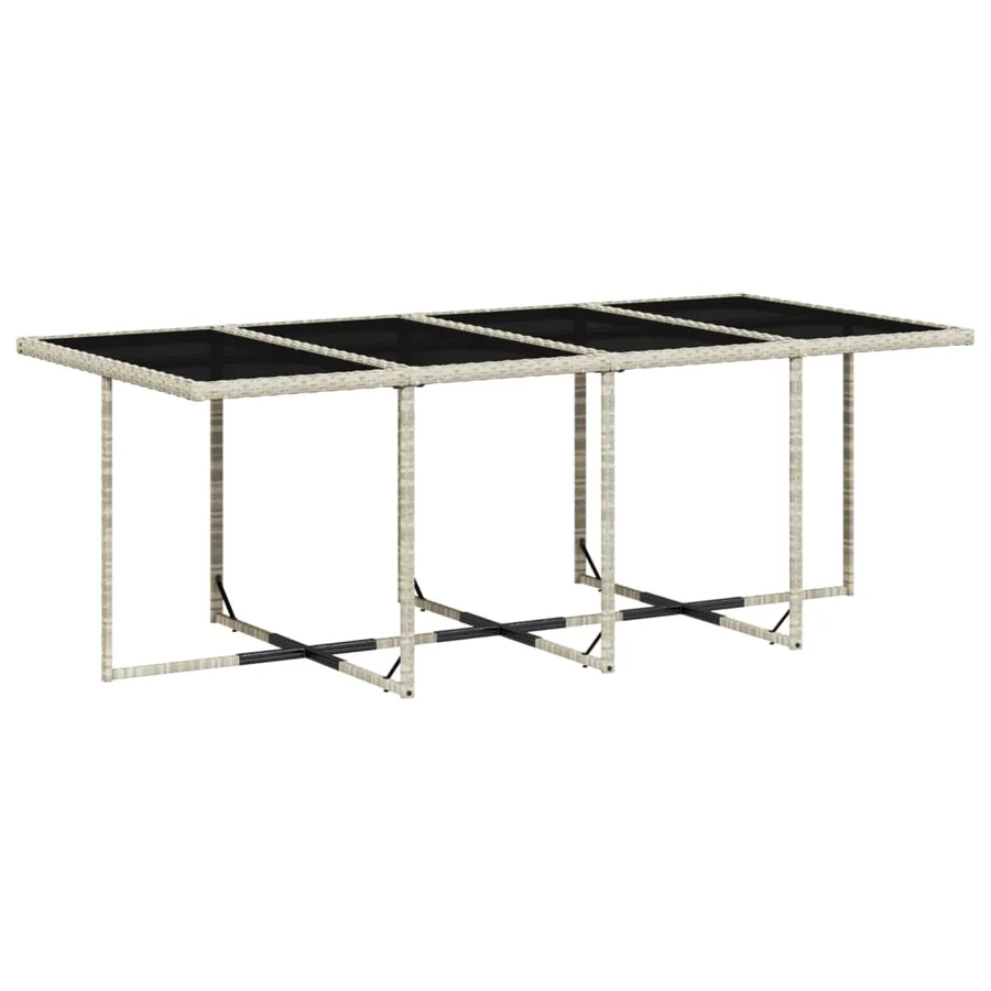 Ensemble à manger de jardin et coussins 13 pcs gris clair rotin - 3