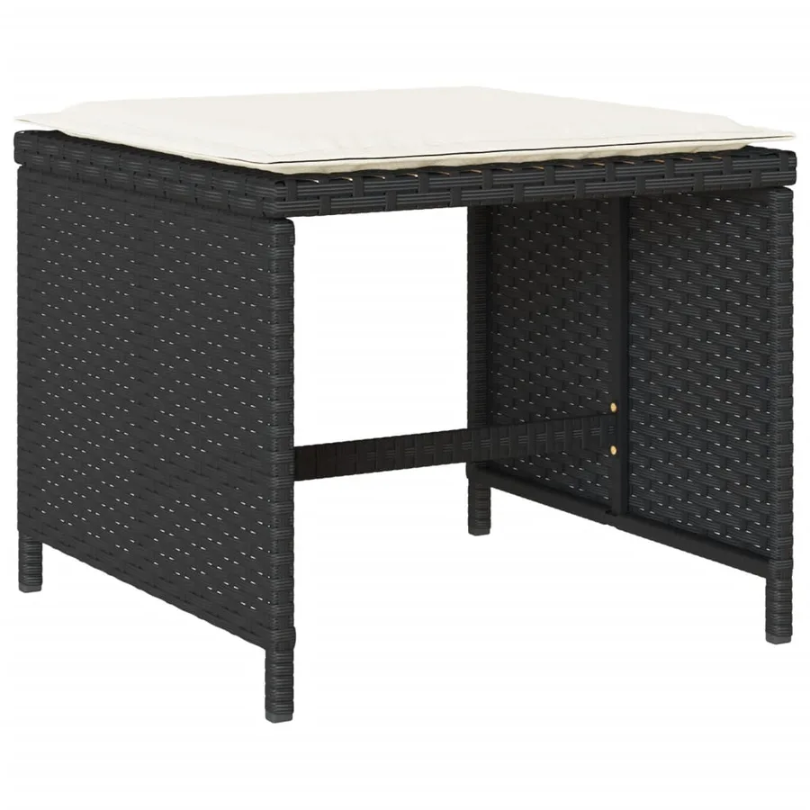 Ensemble à manger de jardin 13 pcs coussins noir résine tressée - 6